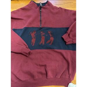 vtg bugle boy y2k quarter zip golf‎ sweatshirt xl